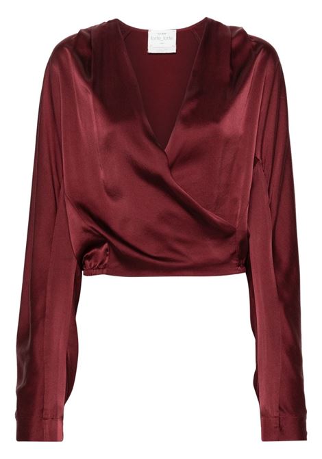 Blusa a portafoglio in borgogna Forte forte - donna FORTE FORTE | Bluse | 133023005